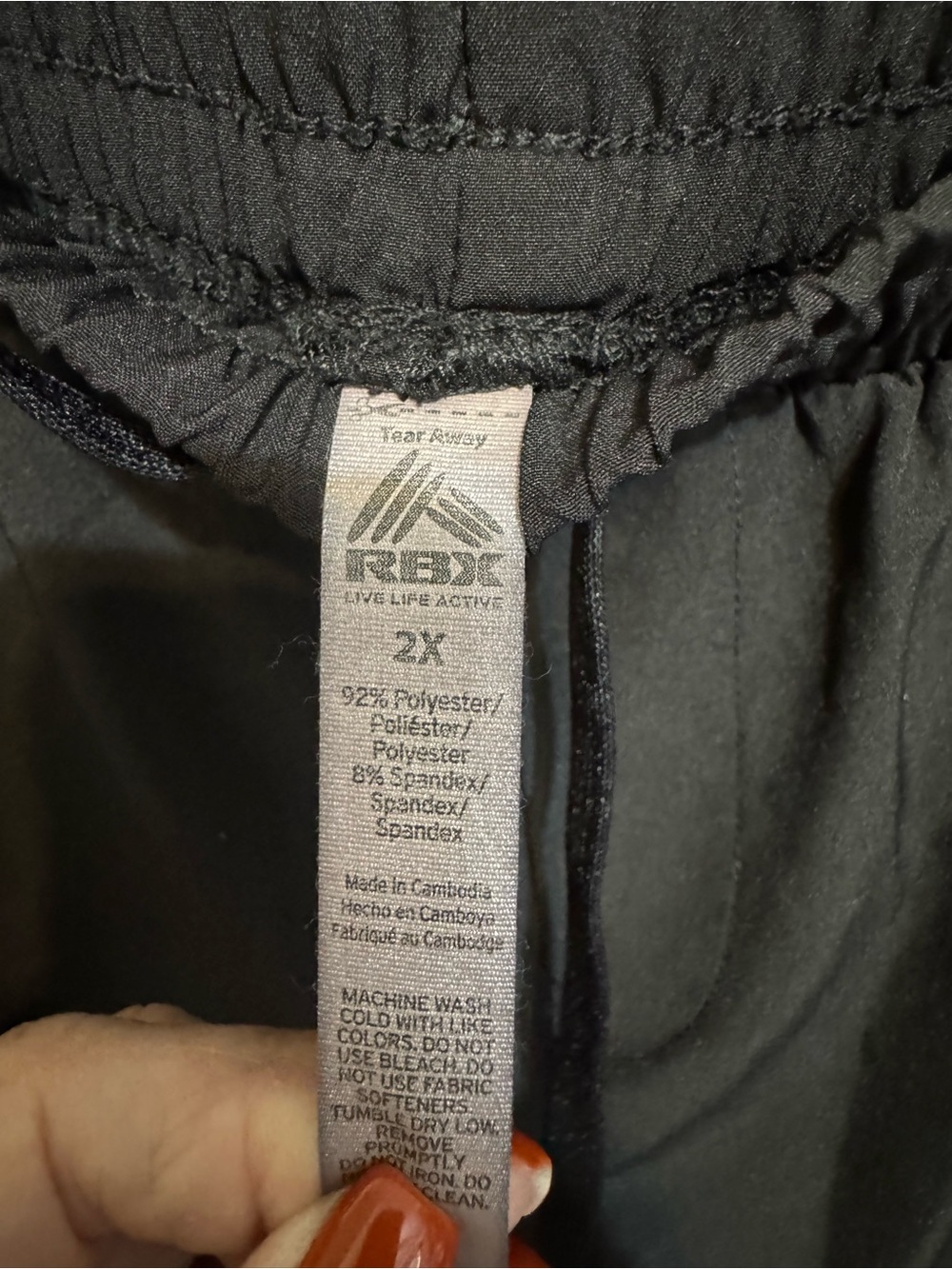 RBX Black Athletic Shorts with Drawstring - 2X